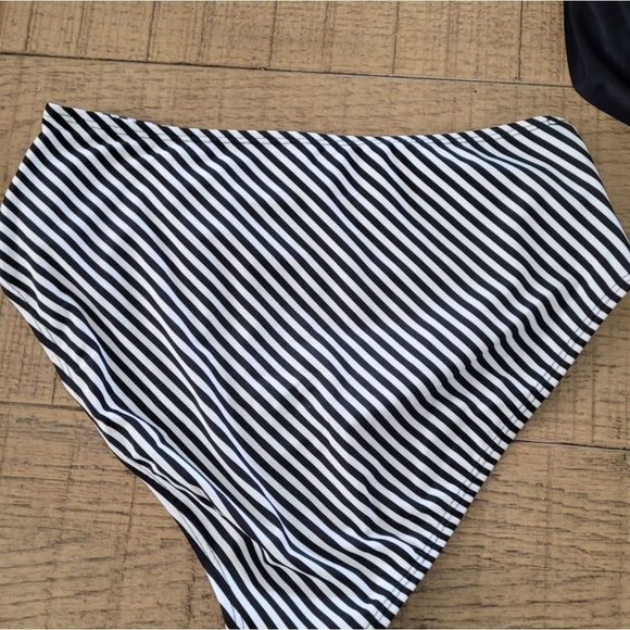 NEW HIGH WAIST BIKINI TOP QUALITY STRIPS summer swim suit bathing suit ruffle pl - Picture 4 of 9